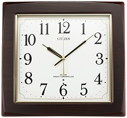 CITIZEN シチズン 掛け時計 電波時計 ネムリーナアスカ ブラウン 8MY455-00（中古品）