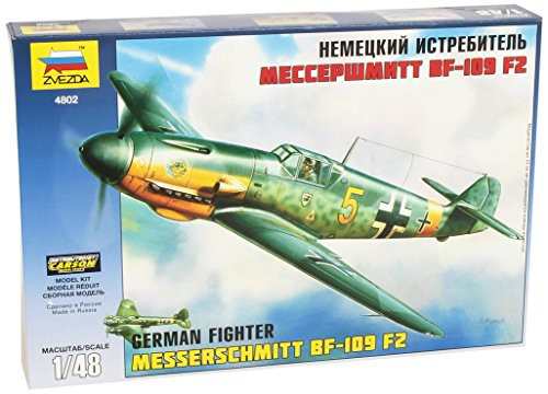 ズベズダ 1/48 ドイツ軍 メッサーシュミット Bf-109F2/F4 戦闘機 プラモデ（中古品）