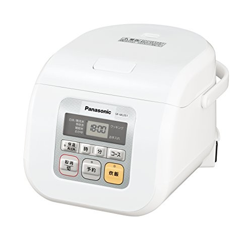 パナソニック 3合 炊飯器 マイコン式 ホワイト SR-ML051-W（中古品）