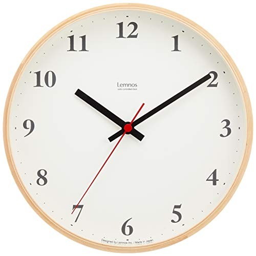 Lemnos Plywood clock 電波時計 ナチュラル LC10-21W NT（中古品）
