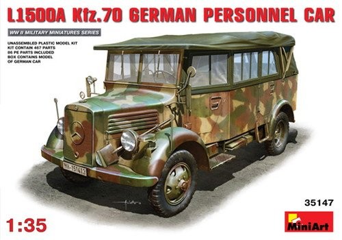ミニアート 1/35 ドイツ軍 L1500A Kfz.70兵員輸送車 プラモデル（中古品）