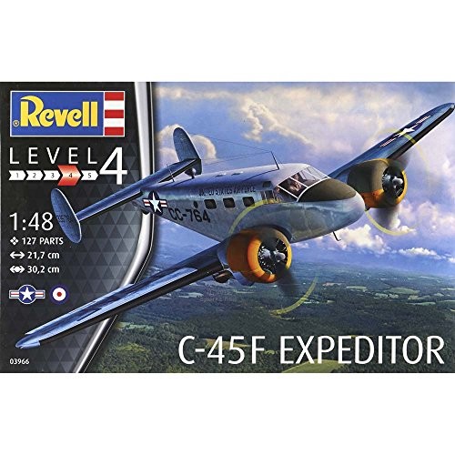 ドイツレベル 1/48 USAF C-45F 軽輸送機 プラモデル（中古品）