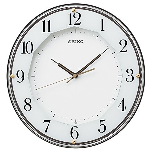 セイコー クロック 掛け時計 電波 アナログ 茶 メタリック KX213B SEIKO（中古品）