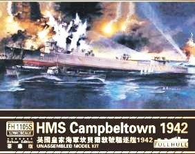 フライホークモデル 1/700 イギリス海軍 HMS キャンベルタウン 1942 デラッ（中古品）