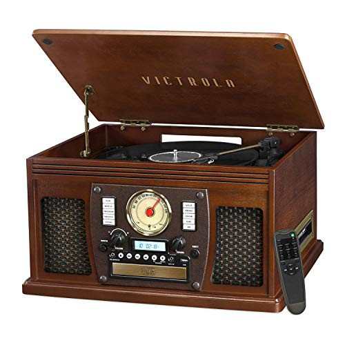 Victrola Navigator 8-in-1 Classic Bluetooth Record Player with USB Enc（中古品）