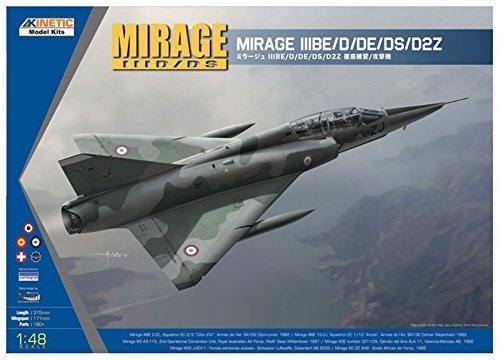 キネティック 1/48 ミラージュ3 BE/D/DE/DS/D2Z 複座練習/攻撃機 プラモデ（中古品）