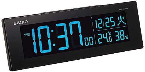 セイコー クロック 目覚まし時計 電波 デジタル 交流式 カラー液晶 シリー（中古品）