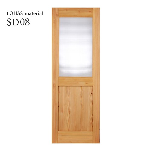 無垢建具 枠セット 室内ドア デザインシリーズ DD07 パイン 無塗装 扉