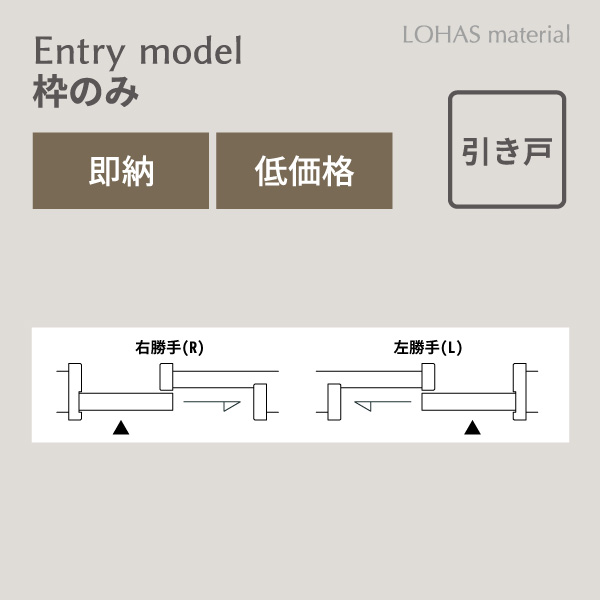 LOHAS material 無垢建具 室内ドア Entry model 片引き戸枠 パイン 即納 枠 自然素材 木製 エントリーモデル ミディアムブラウン塗装 自然塗料の通販は
