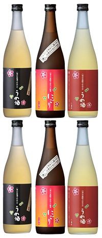 八海山の梅酒　三種飲み比べセット！ 720ml×6本セット！ 原酒で仕込んだ梅酒【黒ラベル】2本 焼酎で仕込んだ梅酒【赤ラベル】2本 焼酎で