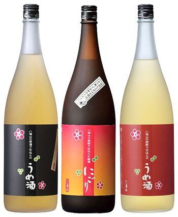 八海山の梅酒　三種飲み比べセット！ 1800ml×3本セット！ 原酒で仕込んだ梅酒【黒ラベル】1本 焼酎で仕込んだ梅酒【赤ラベル】1本 焼酎