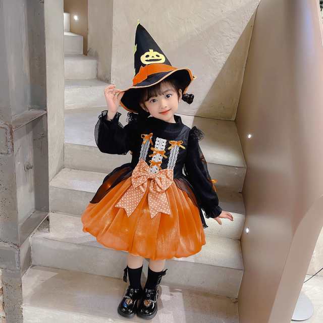 2点セット 韓国子供服 キッズ ワンピース ハロウィンパーティー ワンピース洋服 女の子 帽子付き｜au PAY マーケット