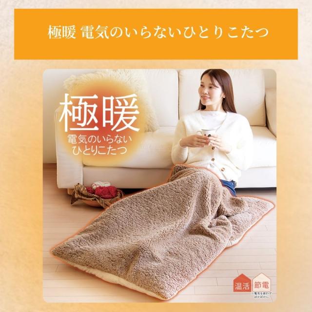 極暖 寝袋にもなる毛布・電気のいらないひとりこたつ セット あったか