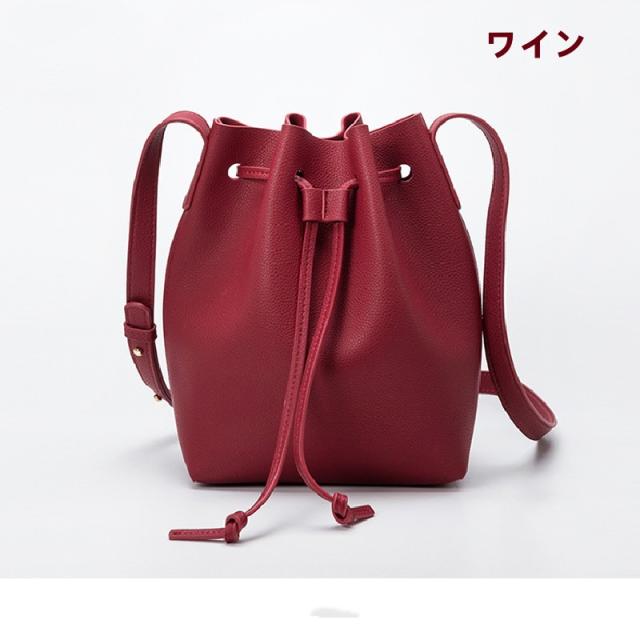 バケツ型巾着バッグ 巾着 レディース ショルダーバッグ レディース