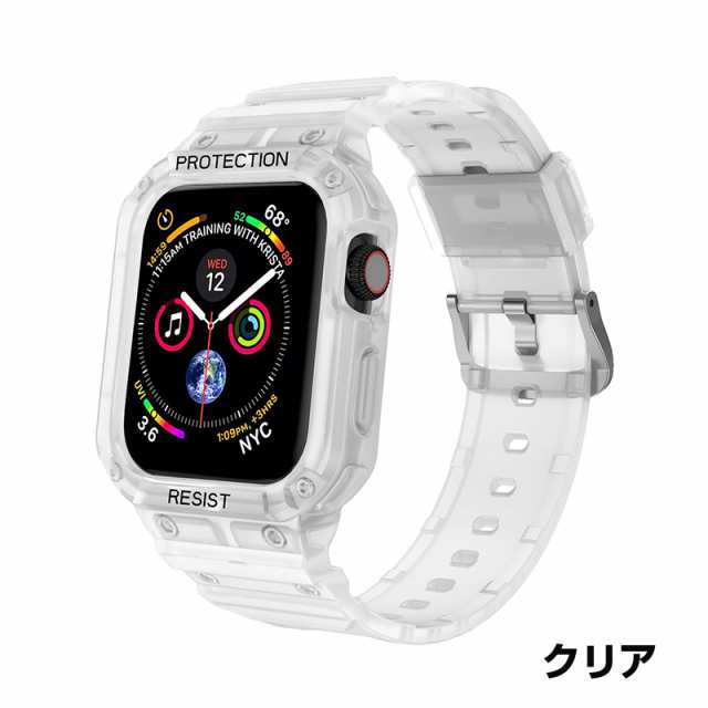 Apple Watch バンド バンパーケース付き 頑丈なTPUベルド 一体型 スポーツバンド アップルウォッチ バンド iWatch Series  8/7/SE/6/5/4/3