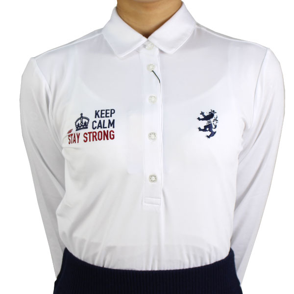 セール 30%OFF  アドミラルゴルフ レディース 長袖 モノグラム エンボス シャツ ADLA160イージーウォームストレッチ 吸水速乾 裏起毛 ストレッチ Admiral Golf ゴルフウェア レディースゴルフシャツの通販は