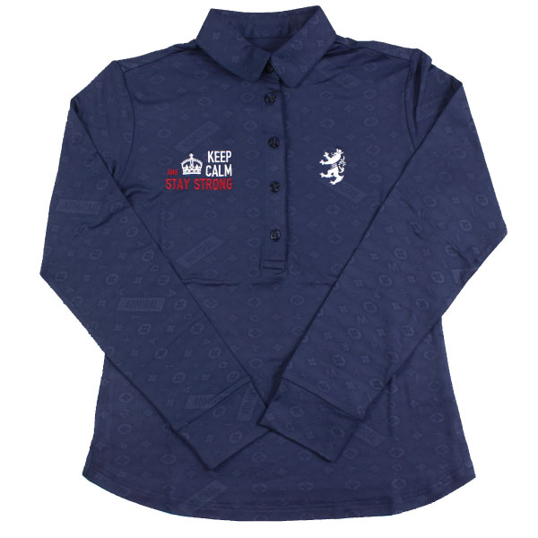 セール 30%OFF  アドミラルゴルフ レディース 長袖 モノグラム エンボス シャツ ADLA160イージーウォームストレッチ 吸水速乾 裏起毛 ストレッチ Admiral Golf ゴルフウェア レディースゴルフシャツの通販は