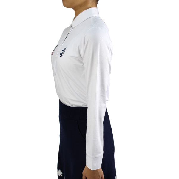 セール 30%OFF  アドミラルゴルフ レディース 長袖 モノグラム エンボス シャツ ADLA160イージーウォームストレッチ 吸水速乾 裏起毛 ストレッチ Admiral Golf ゴルフウェア レディースゴルフシャツの通販は