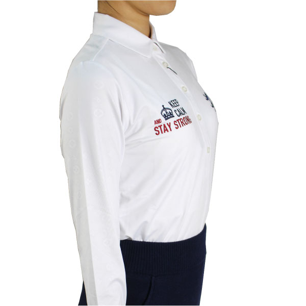 セール 30%OFF  アドミラルゴルフ レディース 長袖 モノグラム エンボス シャツ ADLA160イージーウォームストレッチ 吸水速乾 裏起毛 ストレッチ Admiral Golf ゴルフウェア レディースゴルフシャツの通販は