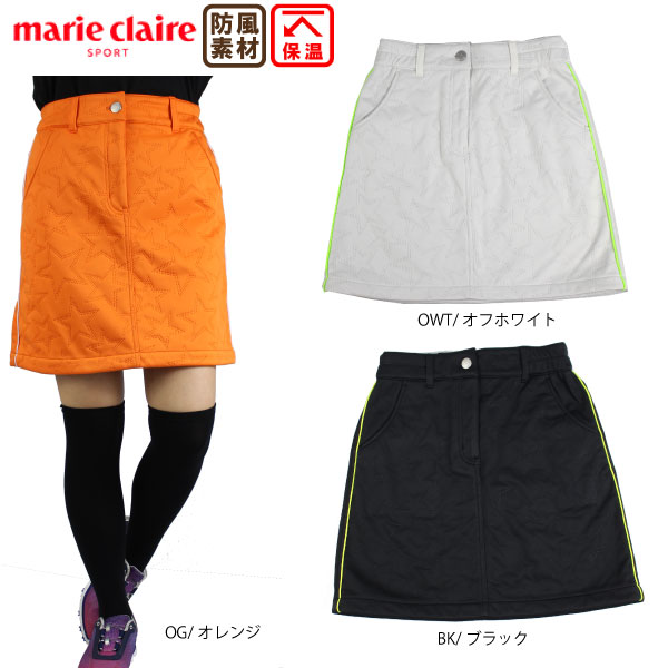 セール マリクレールスポール レディース ボンディング スカート 732308 marie claire 防寒 防風 保温 ストレッチ 大きいサイズ有 裏起毛 ウエスト伸縮性 Dカン付き 暖か素材 ゴルフウェアの通販は