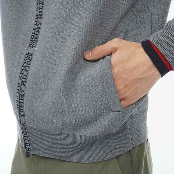 ゴルフウェア ロゴ ジャガード フルジップセーター セーター THMA365