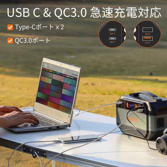 Gofort ポータブル電源 330W 大容量 80850mAh 瞬間最大600W 家庭用 蓄電池 ポータブルバッテリー 充電器 急速充電 純正弦波 防災 アウトドア キャンプ 停電 災害