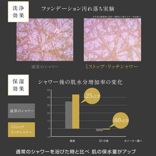 話題の美容シャワーヘッド ミストップ リッチシャワー SH216-2T mizsei