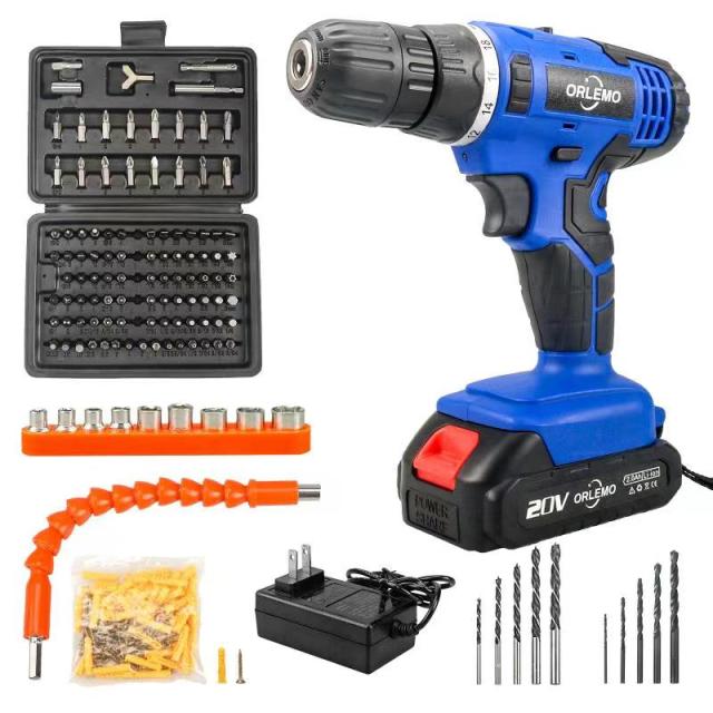 当日発送　電動ドライバー 充電式 20V コードレス電動ドライバー 電動ドリル 最大トルク35N.m 一台多役 小型 正逆転切り替え 18段階トルク調整 木工穴あけ 金属用ドリル ネジ締め LEDライト付き DIY日曜大工　バッテリー（１個）・充電器付の通販は