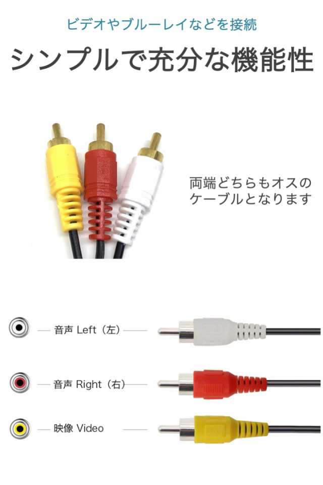 AVケーブル 赤白黄色 - 映像用ケーブル