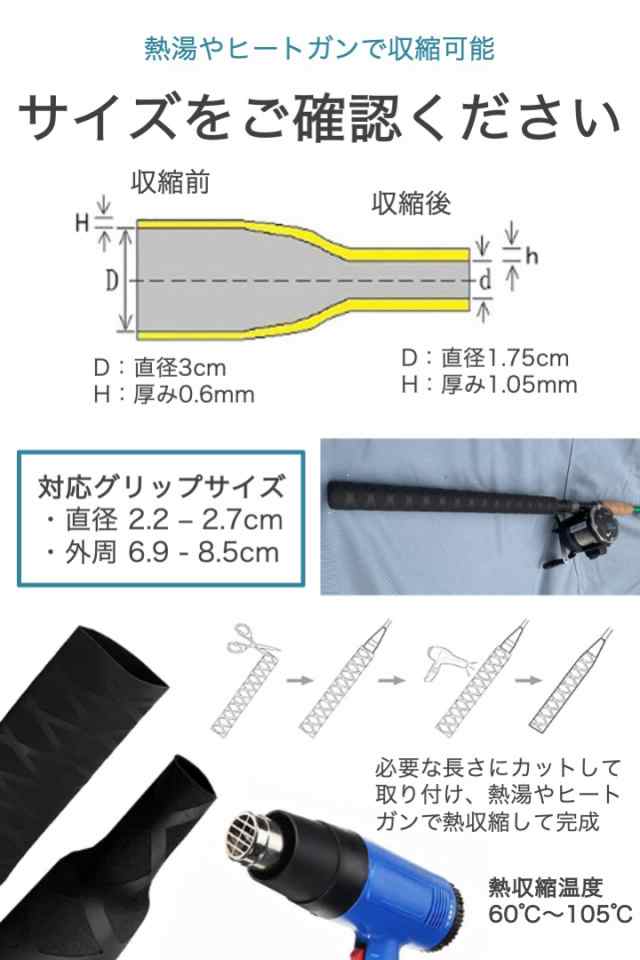 想像を超えての 熱収縮グリップ 直径35mm チューブ ラバーグリップ 黒 ロッドグリップ