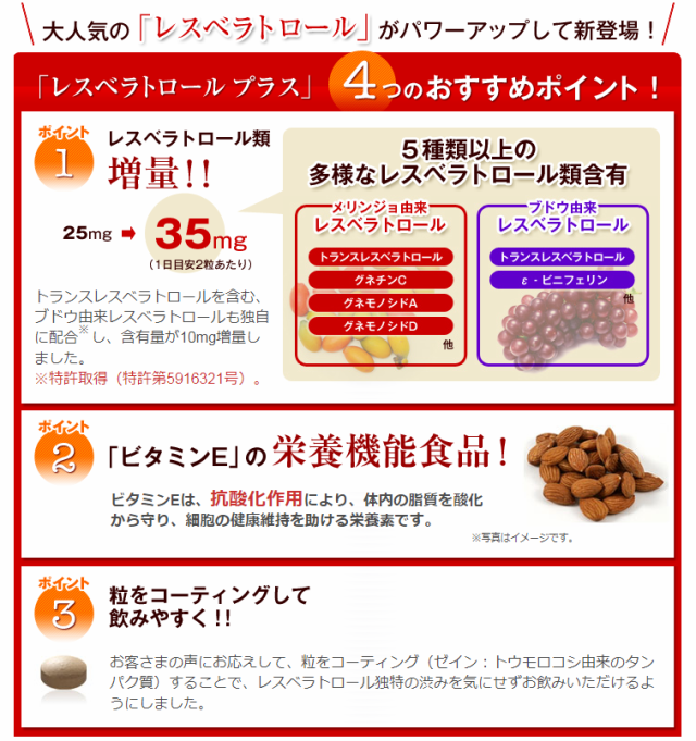 山田養蜂場 送料無料 レスベラトロール プラス 62粒 ボトル入 栄養機能