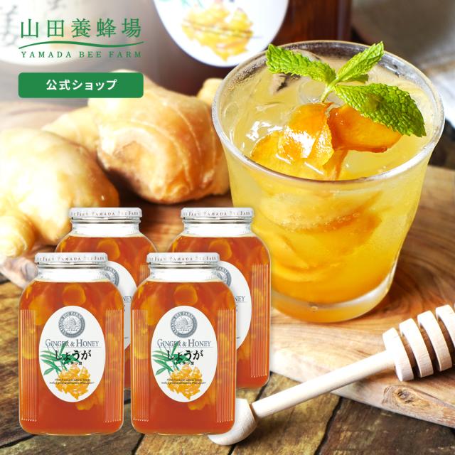 山田養蜂場 しょうがはちみつ漬 ＜900g×4本＞ はちみつ 百花蜂蜜 生姜 ショウガ 国産 食べ物 食品 飲み物 ドリンク ジュース 健康 男性 女性 父 母 夫 妻 両親 お取り寄せグルメ ギフト 贈答 プレゼント 誕生日 お歳暮 山田養蜂場 しょうがはちみつ漬 ＜900g×4本＞ はちみつ 百花蜂蜜 生姜