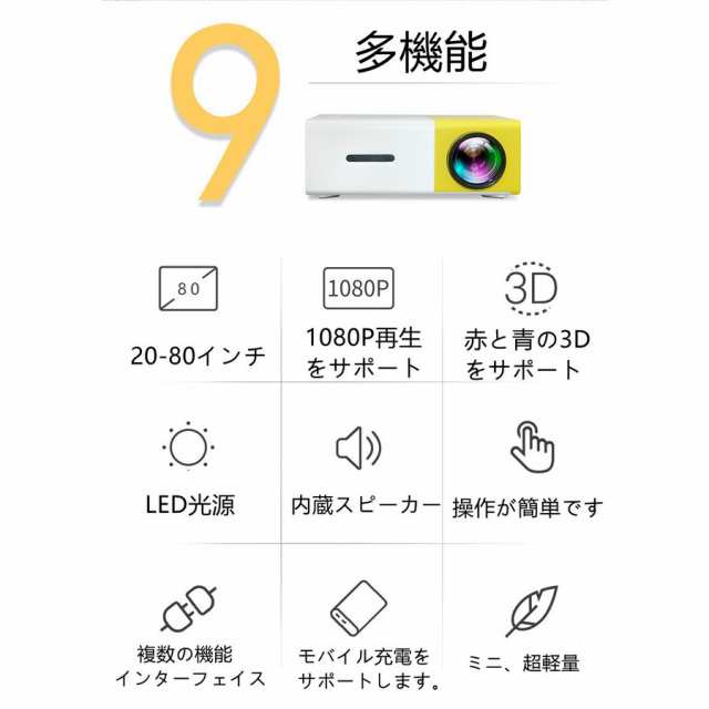 プロジェクター 小型 高画質 Led投影機 家庭用Min Projector Led光源