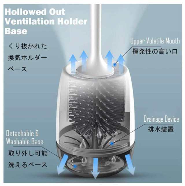 当日発送 トイレブラシ 柔らかい地面式 掃除ブラシ 収納ケース付き