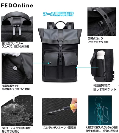 リュック メンズ 大容量 手提げ リュック 通学 大人 パソコンリュック 15.6 PCバッグ ノートPC a4 カバン レディース 大きめ 大学生 男子高生 女子高生 軽い 韓国 2way 3WAY 撥水ビジネスバック 薄型 防犯リュック_4