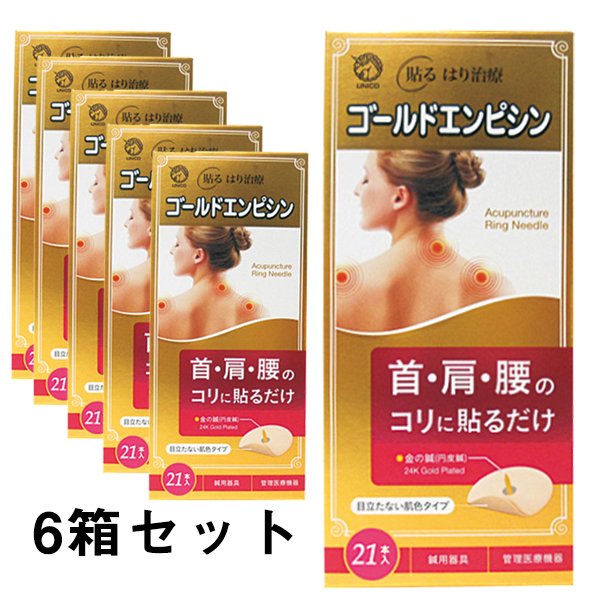 【メール便送料無料】日進医療器 ゴールドエンピシン皮鍼) 21本入×6個セット