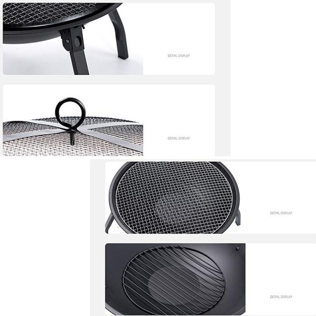 バーベキュー コンロ 折りたたみ 焚火台 丸型 ヒーター バーベキュー