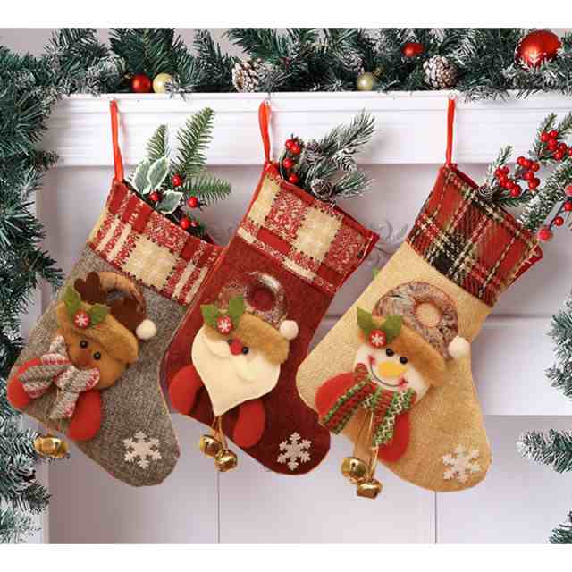 当日発送 3点セット クリスマスソックス 靴下 クリスマスプレゼント 飾り 可愛い ギフト袋 クリスマスストッキング サンタクロース ギフ