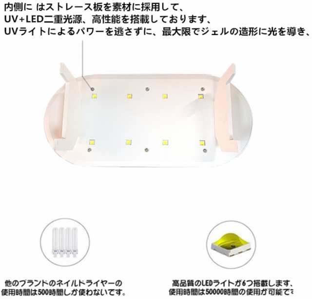 即納 LED/UVネイルライト ネイルライト ネイルライト 折りたたみ led