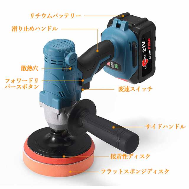 ☆当日発送☆ 電動ポリッシャー 電動ドリルドライバー 2in1 研磨機 