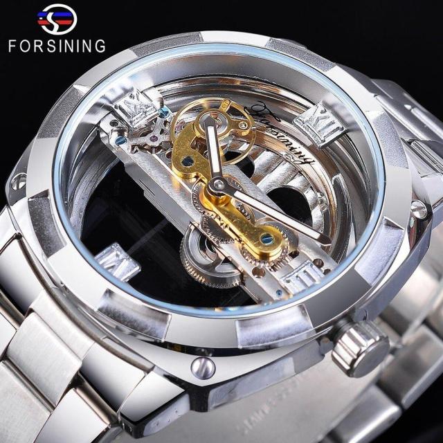 腕時計 メンズウォッチ 自動巻き 機械式 スケルトン ステンレスバンドの通販は 10,175円