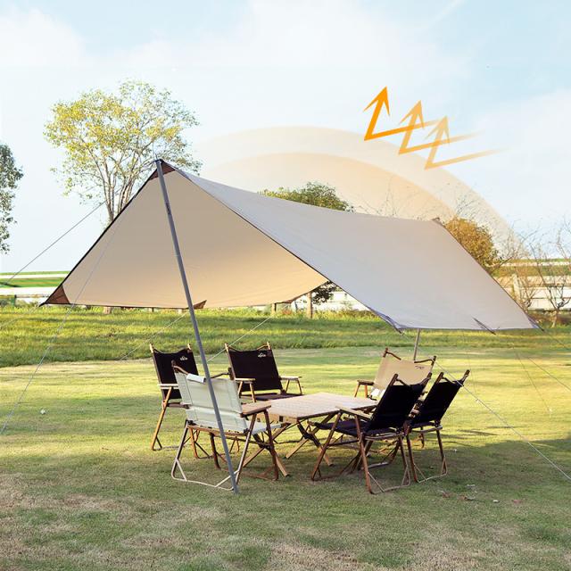 送料無料 タープテント 400*292cm テントシート uvカット キャンプ テント アウトドア 収納バック付き 防水 サンシェード 簡易 日よけ 紫外線カット_1