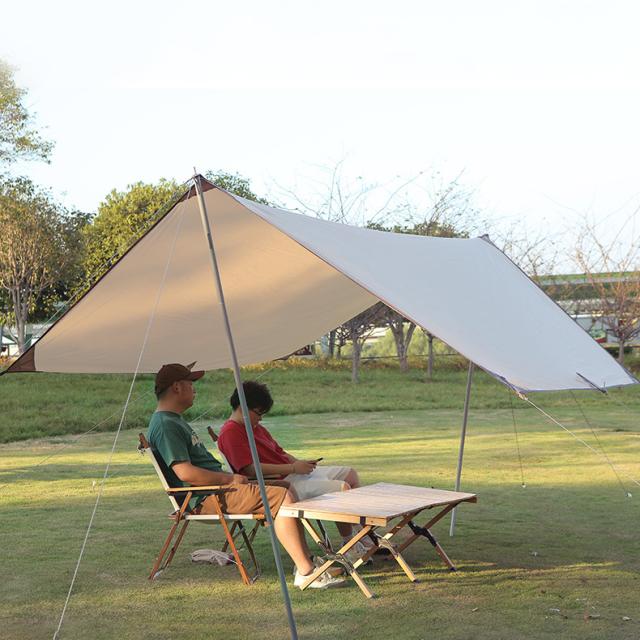 送料無料 タープテント 400*292cm テントシート uvカット キャンプ テント アウトドア 収納バック付き 防水 サンシェード 簡易 日よけ 紫外線カット_7