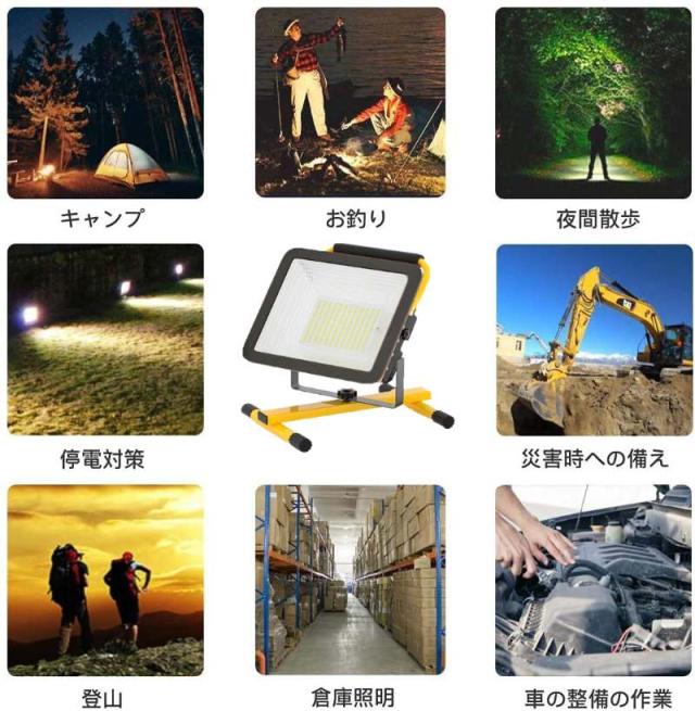 作業灯 充電式 ソーラー充電 屋外 防水 ポータブル投光器 懐中電灯 ソーラーパネル 21600mAh 大容量 角度調整 広角度 4モード 集魚灯 LED 停電対策 太陽光発電 アウトドア キャンプ BBQ 屋外用 連続点灯 充電 IP65防水仕様 太陽光充電_6