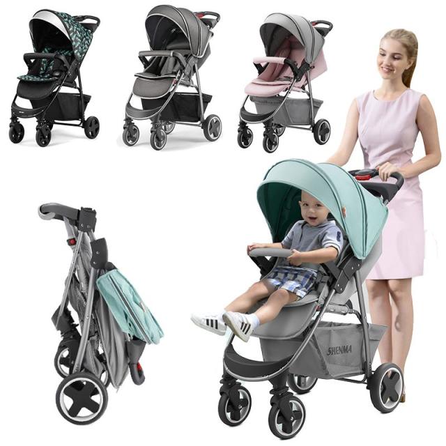 ベビーカー ワンタッチ収納 0〜4歳 安全 耐荷重75kg 日よけ サンシェード 折りたたみ リクライニング 赤ちゃん メッシュ お出かけ 軽量
