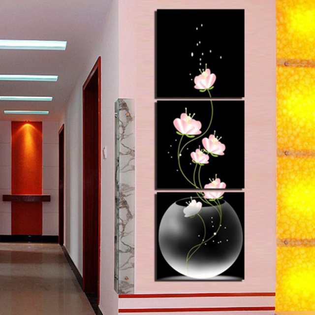 壁絵 壁掛け 花 絵画 アート モダン 3枚 続き 絵 インテリア