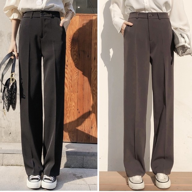 ボトムス パンツ レディース 脚長 ハイウエスト スリム きれいめ トレンド カジュアル おしゃれ 通勤 通学 普段使い 楽ちん 大人女子 かっこいい デート ストレート 体型カバー オールシーズン ブラック ブラウン シンプル ゆったり 個性的 送料無料の通販は 5,280円