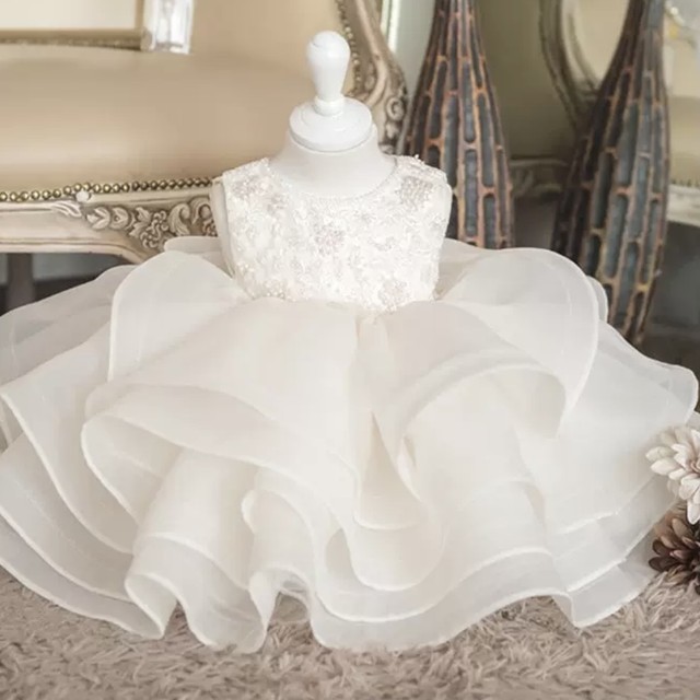 子供服 キッズ フレア ドレス チュール パール 刺繍 レース ノースリーブ リボン 子供 ガーリー かわいい お出かけ お呼ばれ 発表会 お祝い事 イベント 80 90 100 110 120 130 140 ホワイト 無地 送料無料の通販は 7,463円