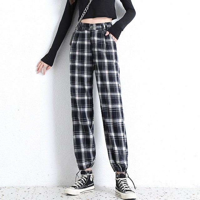 チェックパンツ ボトムス 2色 ブラック ブラウン ストレートパンツ レディース ジョガーパンツ かわいい カジュアル スポーティー メンズライク ボーイッシュ レトロ おしゃれ シンプル 抜け感 こなれ感 ラフ デイリー 楽ちん 送料無料の通販は 5,480円