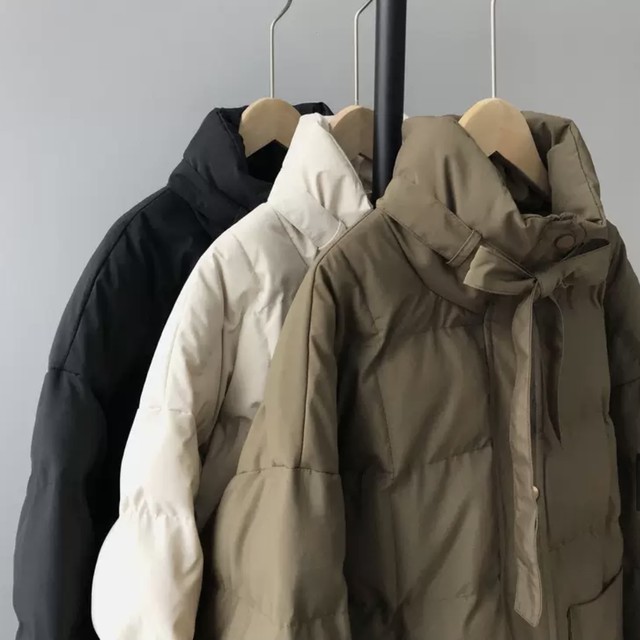 3色 ダウンジャケット アウター レディース 無地 ハイネック リボン ゆったり オーバーサイズ シンプル 大人可愛い かわいい きれいめ 大人女子 ポケット カジュアル ラフ ガーリー おしゃれ 抜け感 こなれ感 デイリー 通勤 送料無料の通販は 8,280円